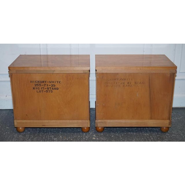 Biedermeier Style White Genesis Nightstands from American Hickory, Set of 2 For Sale - Image 15 of 18