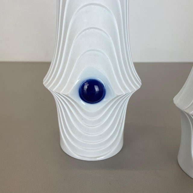 Op Art Porcelain Vases by Royal Bavaria KPM, Germany, 1970s, Set of 2 For Sale - Image 6 of 18