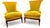 1930s French Art Deco Curved Back Yellow Velvet Armchairs - France. Circa 1930 For Sale - Image 5 of 6