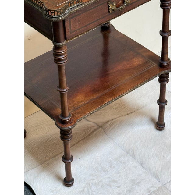 French Nightstand With Metal Gallery, 19th Century For Sale - Image 11 of 12