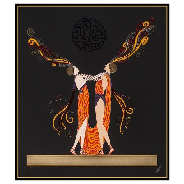 Art Deco Early 20th Century Kiss of Fire, Erté For Sale - Image 3 of 6