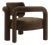 Double Arch Armchair in Brown Chenille from Insidherland For Sale