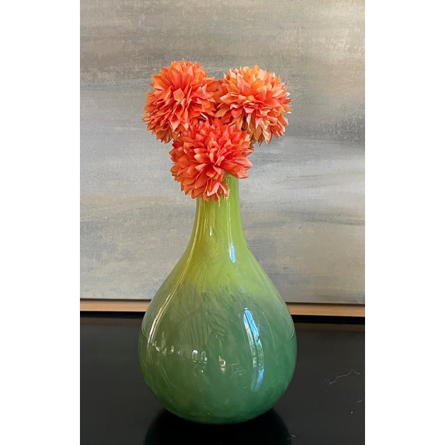 1970s Vintage French Art Glass Vase For Sale - Image 5 of 11