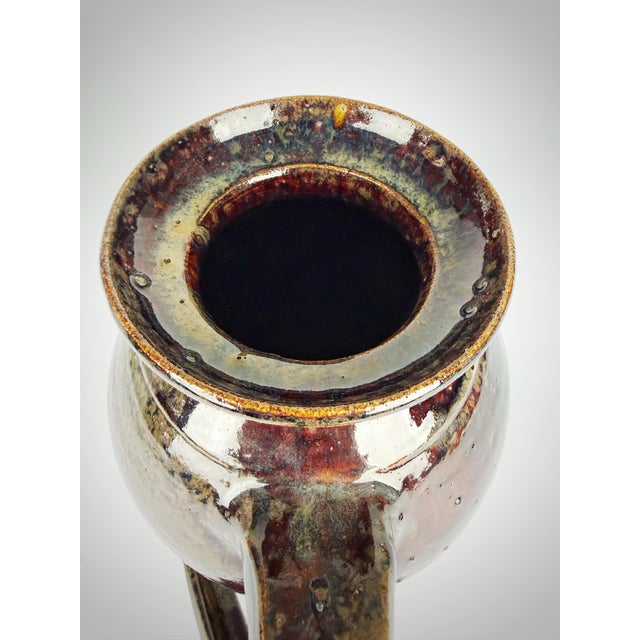 Vintage Hewell Pottery Double-Handled Jug | Georgia Folk Art Alkaline Glaze For Sale In Atlanta - Image 6 of 11