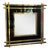 Italian Mid-Century Wall Mirror Black & Brass, 1970s For Sale