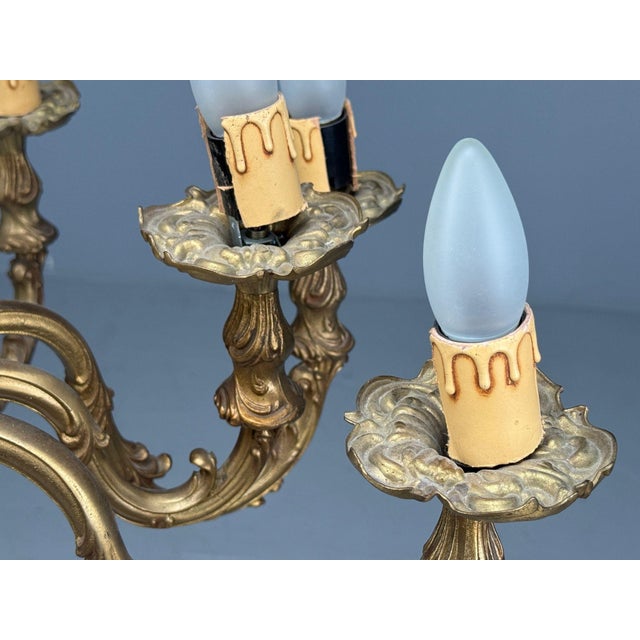Metal Baroque, Scroll Form Chandelier, Dore Bronze, France, 19th/20th Century For Sale - Image 7 of 17