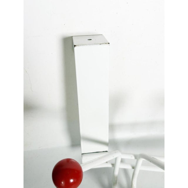 Wood Coat Rack in White Metal and Wood, France, 1970s For Sale - Image 7 of 10