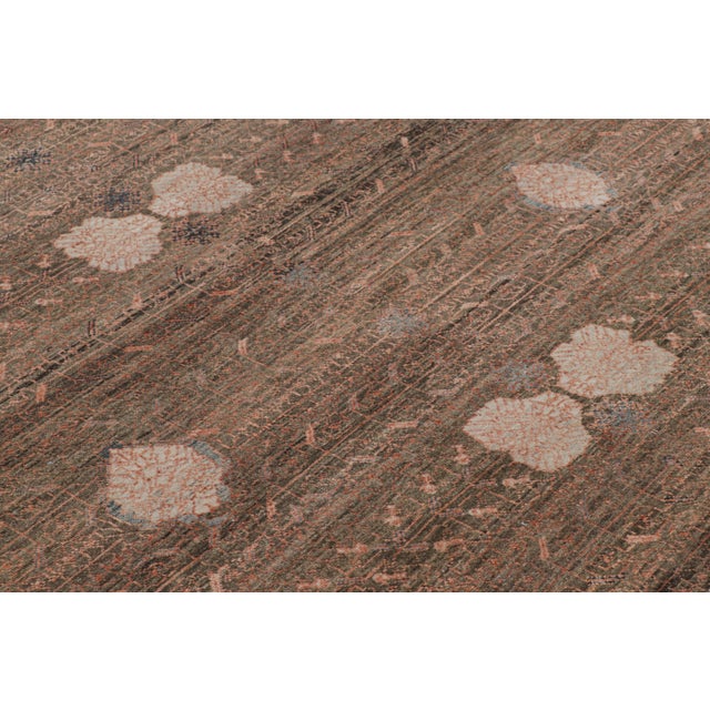 Rug & Kilim’s Block Print Runner Rug in Beige-Brown, with Geometric Patterns - 3x16 For Sale In New York - Image 6 of 7