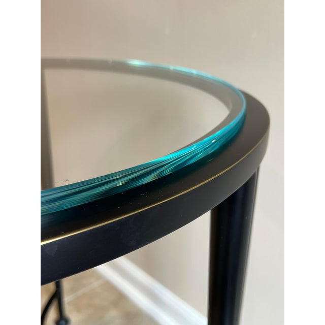 Baker Classico End Table, Blackened Bronze, Thick Glass Top, Baa3451 For Sale - Image 10 of 16