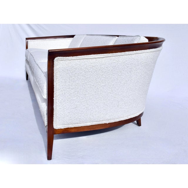 Erwin Lambeth 1960's Curved Back Walnut Sofa Attributed to Erwin Lambeth For Sale - Image 4 of 12