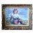 Mid 20th Century Sandor C. Klein American Figurative Oil Painting of Girl With Cat For Sale