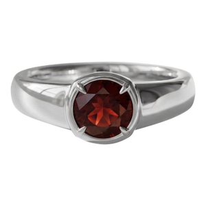 Garnet Signet Unisex Ring, Wedding Engagement Ring, Red Gemstone Birthstone Ring Us 7
