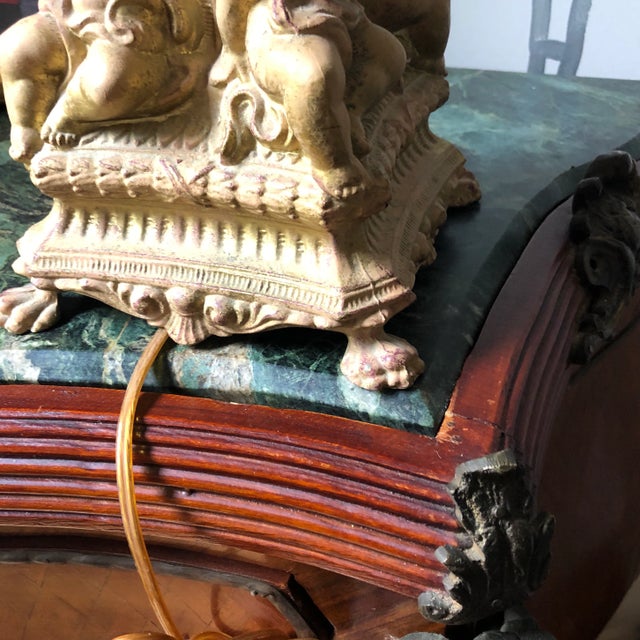 1970s 1970s Gilded Cherub Metal Table Lamp For Sale - Image 5 of 8