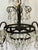 French Antique Cut Crystal brass chandelier multitier 5 arms 6 lights.