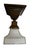 This charming pair of Mission-style or Arts and Crafts ceiling-mount antique light fixtures feature square metal...