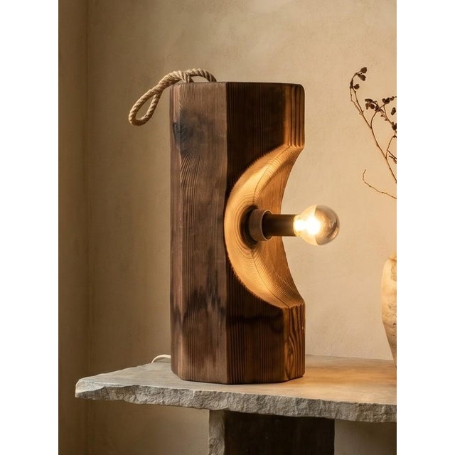 A unique pair of Brutalist lamps attributed to Temde Leuchten, made in Switzerland in the 1960s. These pieces possess a...