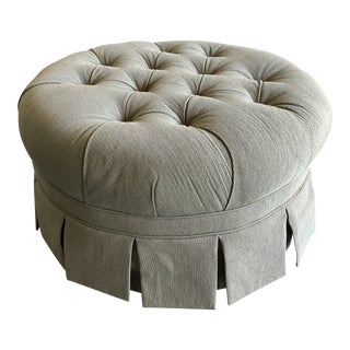 1990s Vintage Custom Tufted Ottoman For Sale