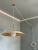 Cream Modern Mid-Century Brass Pendant Light With Exposed Cord Design For Sale - Image 8 of 9