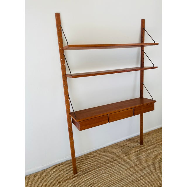 Vintage 1960s Danish Modern Teak Wood Omnibus Wall Shelving Unit by Sven Ellekaer For Sale - Image 9 of 15