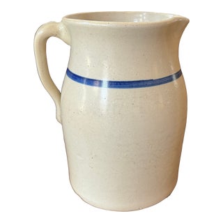 Antique Large Stoneware Pitcher For Sale