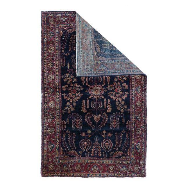 Antique Sarouk Rug 4'1'' x 6'7'' For Sale - Image 4 of 11