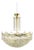 Vintage Gilded Brass and Crystal Drops 6-Light Chandelier, Italy, 1970s For Sale