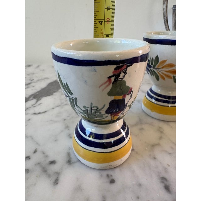 Henriot Quimper Egg Cup, French Pottery From Brittany, France. For Sale In New York - Image 6 of 7
