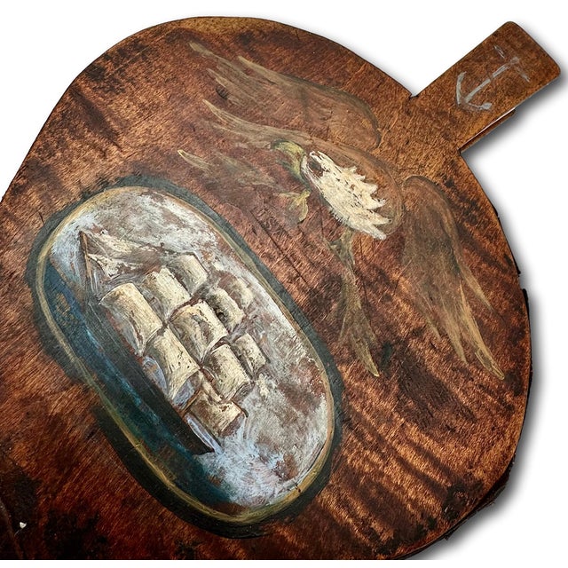 American Unusual Antique American Rustic Hand Made & Hand Painted Decorated Shipboard Blacksmith Belllows - Circa Mid 1800s For Sale - Image 3 of 18