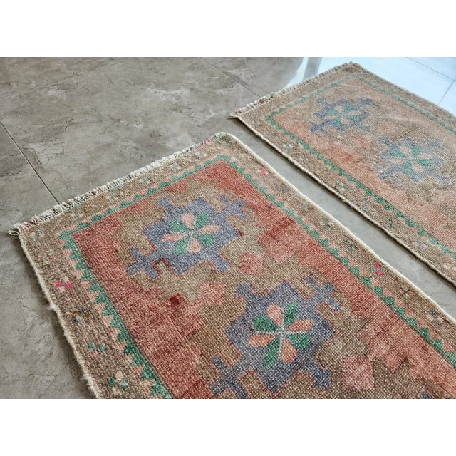 1970s 1960s Small Traditional Oriental Style Turkish Rug - Set of 2 For Sale - Image 5 of 9