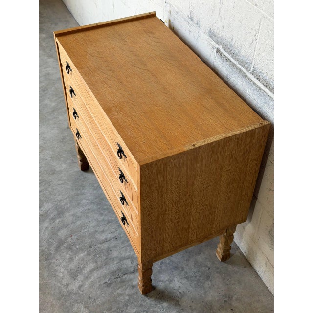 Wood Oak Dresser With 4 Drawers Danish Mid-Century Modern 1960s For Sale - Image 7 of 11