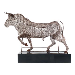 Spanish Style Life Size Wire Bull For Sale