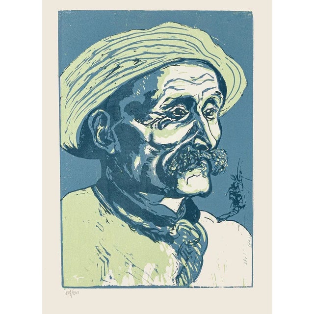 Portrait of Old Man - Original Woodcut by Giuseppe Viviani - 1927 1927 For Sale - Image 3 of 3