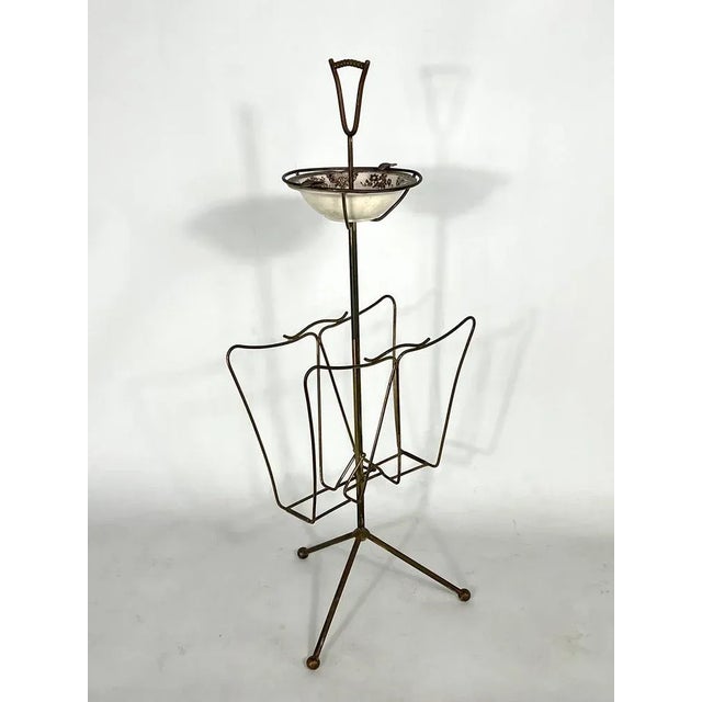 Vintage Italian Brass Magazine Rack, 1950s For Sale - Image 11 of 11