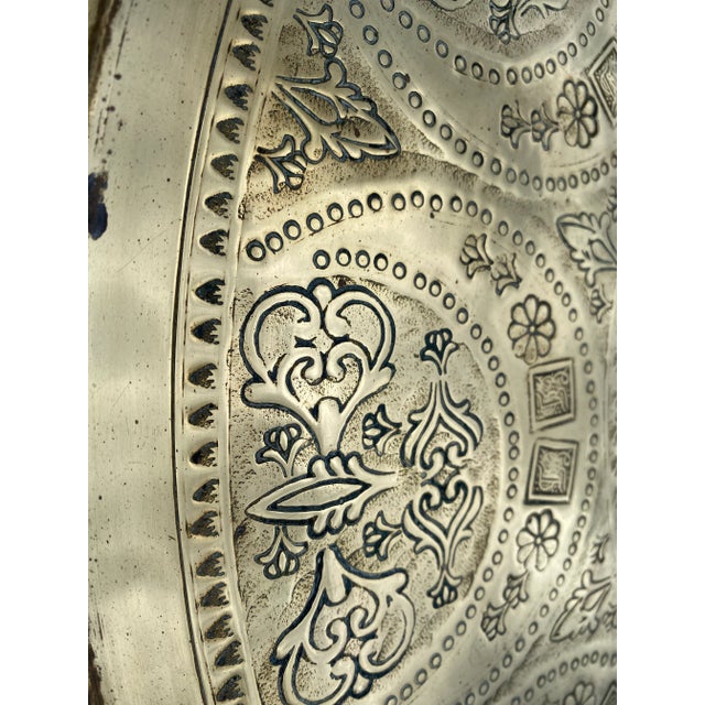 Brass Vintage Moorish Hand Hammered Brass Side Table. For Sale - Image 8 of 12