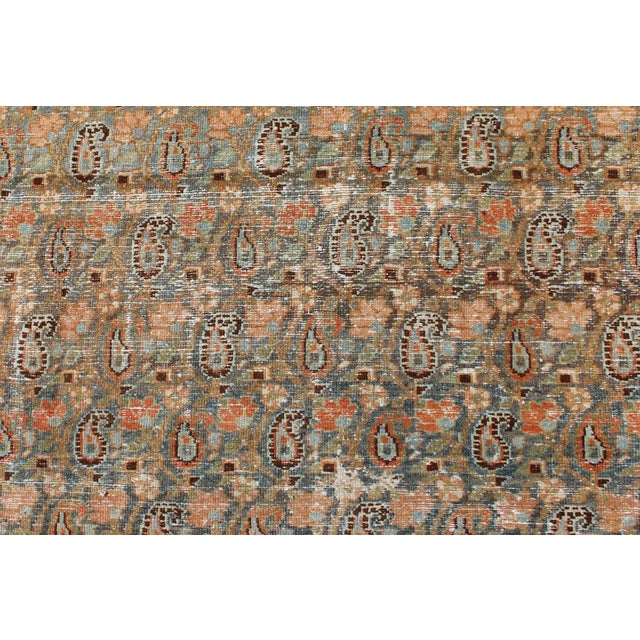 Antique Persian Malayer Rug With Allover Paisley Motifs in Warm Colorful Tones For Sale - Image 9 of 13
