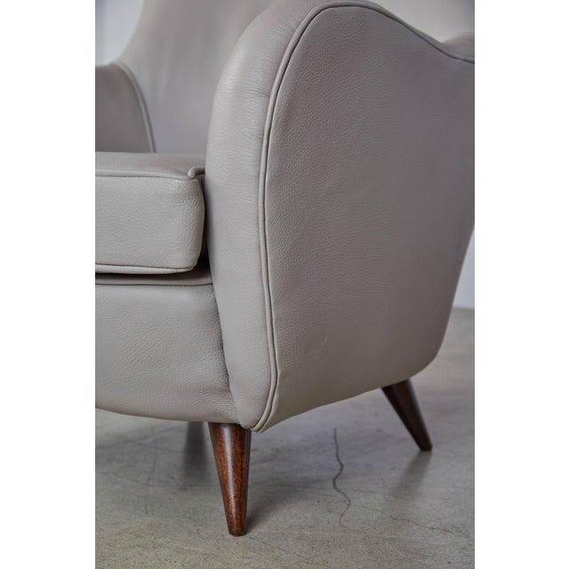 Animal Skin Pair of Brazilian Caviuna Wood and Gray Leather Armchairs, Circa 1960 For Sale - Image 7 of 7