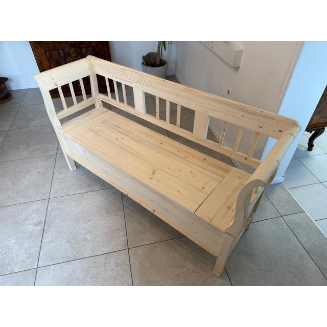 Rustic Wood Kitchen Bench For Sale - Image 17 of 18