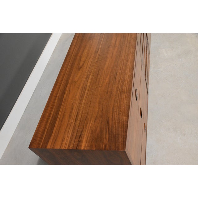 1960s Refinished Walnut Arne Vodder Style 72” Dresser by West Michigan Furniture For Sale In Boston - Image 6 of 6