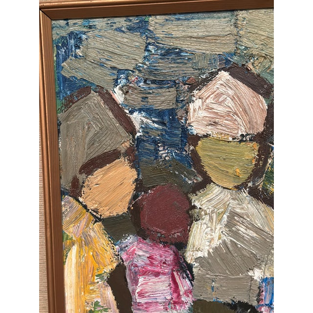 Mid-Century Modern Gösta Flack, Family, 1960s, Oil Painting on Canvas, Framed For Sale - Image 3 of 11