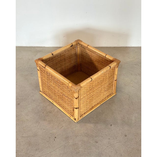 1970s Wicker and Bamboo Planter, 1970s For Sale - Image 5 of 8