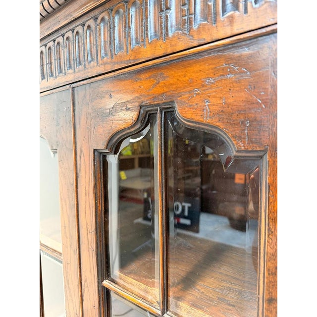 New England Oak Housekeepers Cabinet For Sale - Image 6 of 9