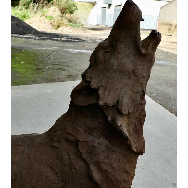 Black Unknown, Howling Wolf, 1970s, Cast Iron For Sale - Image 8 of 11