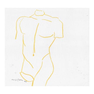 1994 Norbert Voelkel Male Sculpture Drawing For Sale