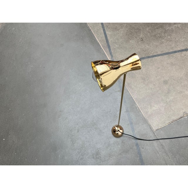 Mid-Century Swiss Brass Minimalist Floor Lamp by Dieter Schulz for Wohnbedarf Ag, 1950s For Sale - Image 14 of 18
