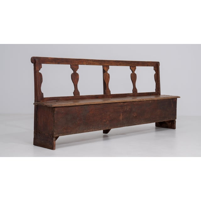 20th Century Italian Wooden Bench with Upholstered Seat For Sale - Image 13 of 13