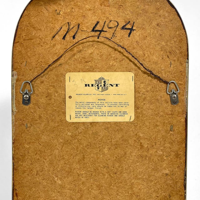 Metal Mid 20th Century Set of Three Regent Arch Top Wall Mirrors For Sale - Image 7 of 7