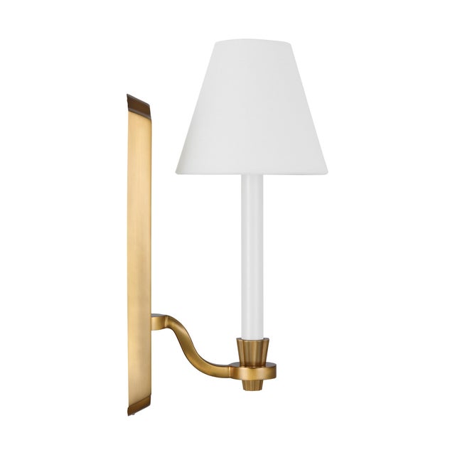 Alexa Hampton by Visual Comfort Studio Paisley Tall Sconce, Burnished Brass For Sale - Image 9 of 10