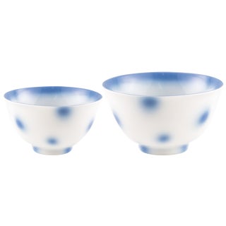 Blue Dots Porcelain Collection 2 Bowls from Litolff For Sale