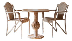 Coffee Table and Chairs in Rope, 1970s, Set of 3