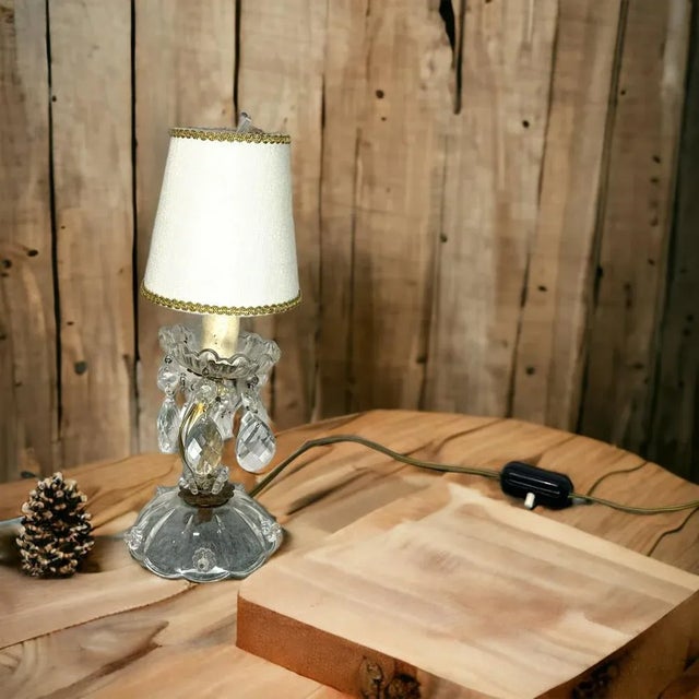 Vintage Crystal Lamps, 1950s, Set of 2 For Sale - Image 4 of 13